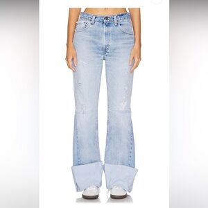 Vintage ultra wide cuff Aligrace jeans in light medium